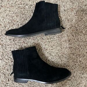 Eileen Fisher Black Rich Suede Bootie Ankle Boots Size 6